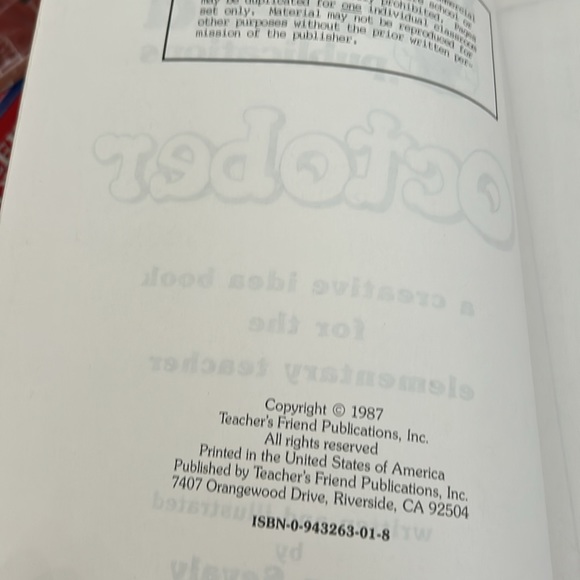 Teacher’s Friend October Idea Book -1987 - Picture 2 of 3